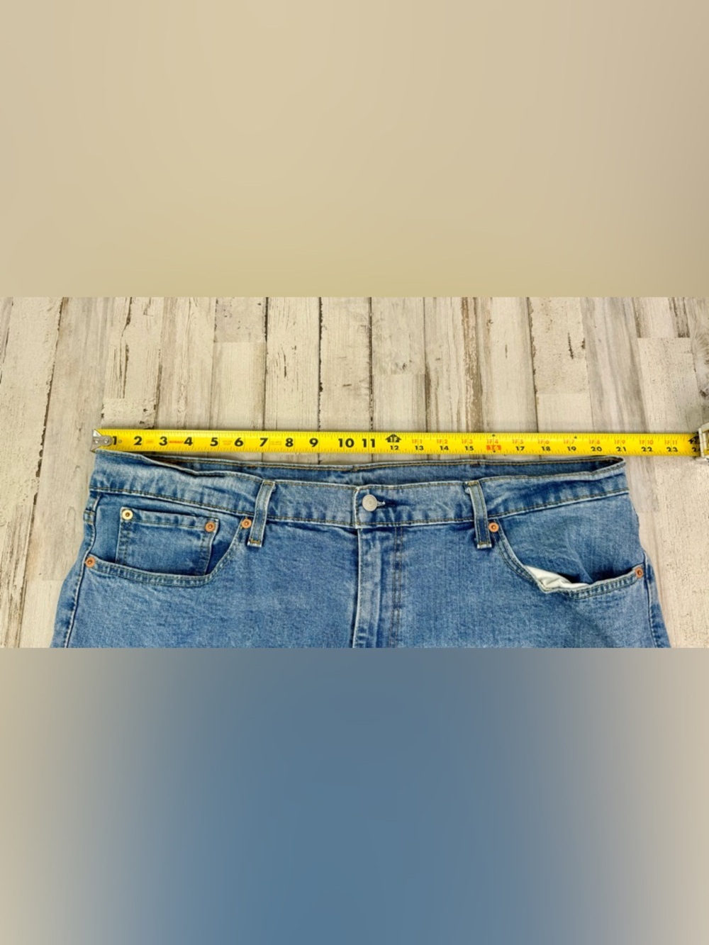 Levis 550 Pants Jeans Men 42x33 Denim Stretch Blue Straight - Picture 7 of 12
